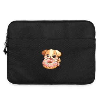 Petit chien et beignet - Sacoche pour ordinateur portable 15 pouces - noir - Devant
