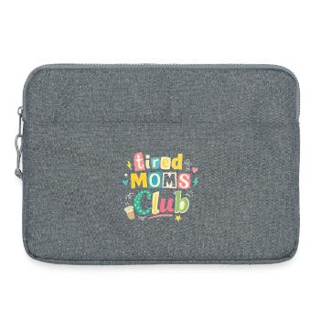 Club des mamans fatiguées - Humour des mamans cafétériques - Sacoche pour ordinateur portable 15 pouces - gris chiné - Devant