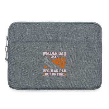 Sweat Father Fire Motif Sweater Soudeur Fête des Pères - Sacoche pour ordinateur portable 15 pouces - gris chiné - Devant