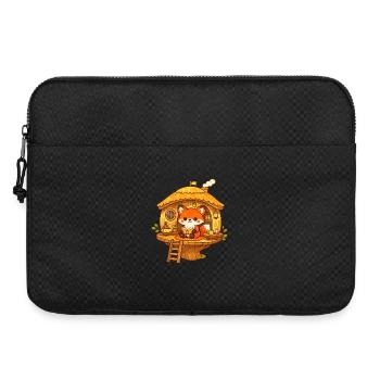 Lesender Fuchs im Baumhaus - Laptoptasche 15" - Schwarz - Vorne