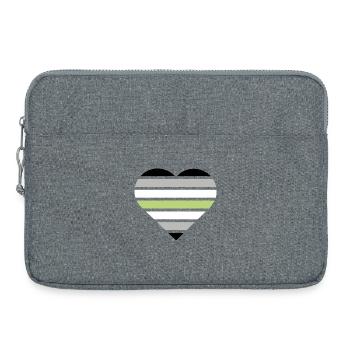 Drapeau de la fierté Cœur · Agenre - Sacoche pour ordinateur portable 15 pouces - gris chiné - Devant