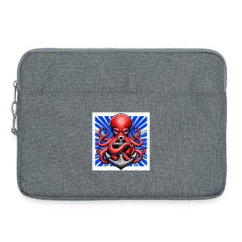 Octopus embraces an Anchor - Laptop bag 15" - heather grey - Front
