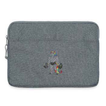 Licorne Musclée - Humour Gym Cadeau - Sacoche pour ordinateur portable 15 pouces - gris chiné - Devant