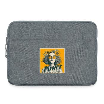 Pouvoir ! Fille ! Tournesol ! - Sacoche pour ordinateur portable 15 pouces - gris chiné - Devant