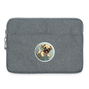 Quiekender Pug Sprinter - Laptoptasche 15" - Grau meliert - Vorne