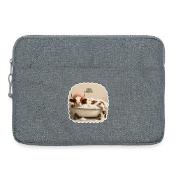 I Need a Minute – Tired Cow in Bathtub - Laptop bag 15" - heather grey - Front