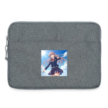 Schoolgirl in blue sky - Laptop bag 15" - heather grey - Front