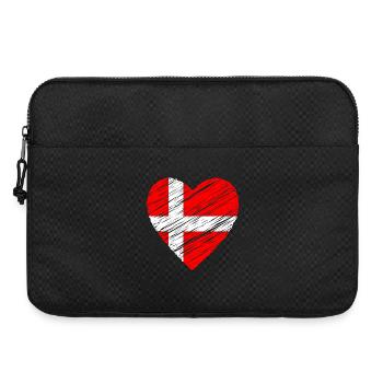 Dänisches Herz — Dänische Flaggenpinsel - Laptoptasche 15" - Schwarz - Vorne