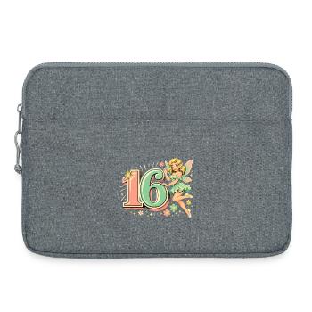 Retro Elf 16 – Imprimé publicitaire vintage en pastel - Sacoche pour ordinateur portable 15 pouces - gris chiné - Devant