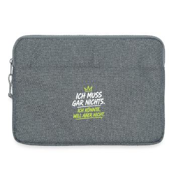 Ich Könnte Will Aber Nicht – Neon Krone - Laptoptasche 15" - Grau meliert - Vorne