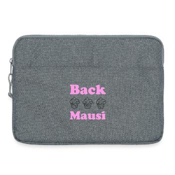 Back Mausi – Pâtisserie et confiserie de cadeaux drôles - Sacoche pour ordinateur portable 15 pouces - gris chiné - Devant