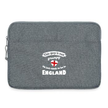 Nicht mürrisch: Er braucht England - Laptoptasche 15" - Grau meliert - Vorne