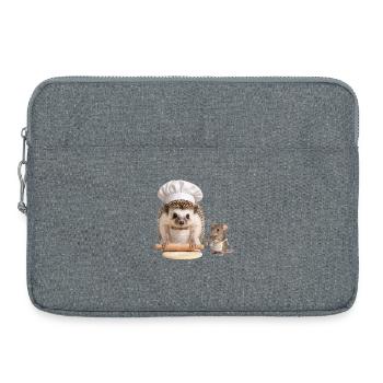 Boulanger hérisson avec aide souris - Sacoche pour ordinateur portable 15 pouces - gris chiné - Devant