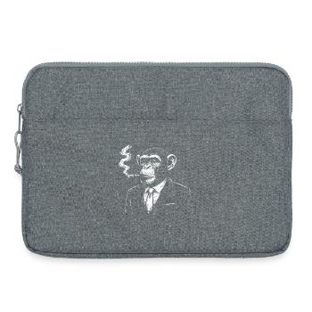 Chimp in suit smoking cigar - Laptop bag 15" - heather grey - Front