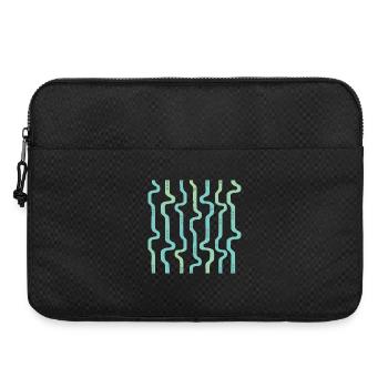 Bandes ondulées ondulées L rayures L Bleu vert - Sacoche pour ordinateur portable 15 pouces - noir - Devant