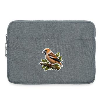 Edler Kernbeißer Sticker – Detailreiche Natur-Illu - Laptoptasche 15" - Grau meliert - Vorne