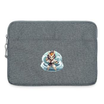 Wellenkämpfer im Karate-Gi - Laptoptasche 15" - Grau meliert - Vorne