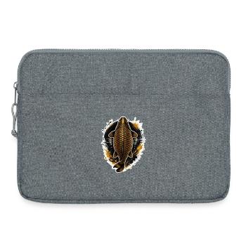 Golden Carp Top View Premium-Angeldesign - Laptoptasche 15" - Grau meliert - Vorne