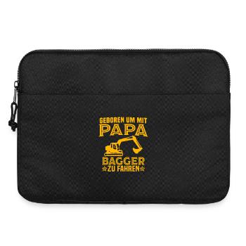 Geboren um mit papa bagger zu fahren baggerfahrer - Laptoptasche 15" - Schwarz - Vorne