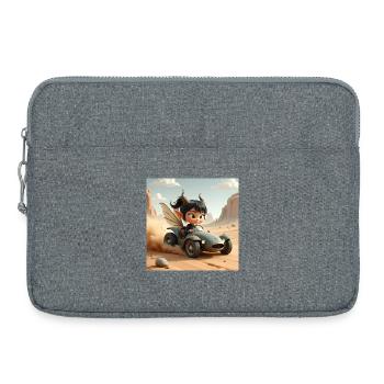 Feenenteurer in einem Wüstenwagen - Laptoptasche 15" - Grau meliert - Vorne
