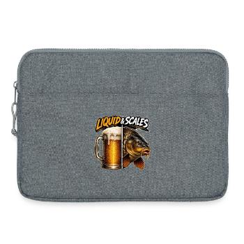 Liquid And Scales Funny Carp Fishing - Laptop bag 15" - heather grey - Front