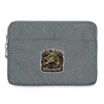 Silent Predator – Respektieren Sie das Design des Hechtfischens - Laptoptasche 15" - Grau meliert - Vorne