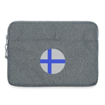 Round Finnish flag - Laptop bag 15" - heather grey - Front