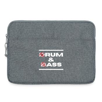 Drum & Bass / Rum & Ass (lettres blanches) - Sacoche pour ordinateur portable 15 pouces - gris chiné - Devant