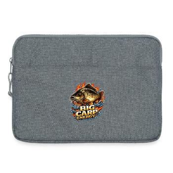 Große Karpfenenergie - Laptoptasche 15" - Grau meliert - Vorne