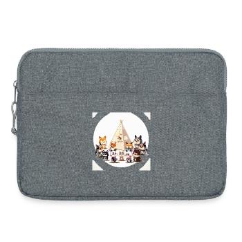 Animal Campfire Round - Laptop bag 15" - heather grey - Front