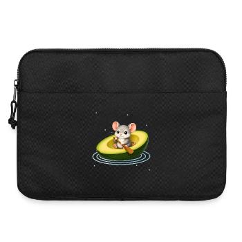 Cute Mouse in Avocado Kawaii Animal Motif - Laptop bag 15" - black - Front