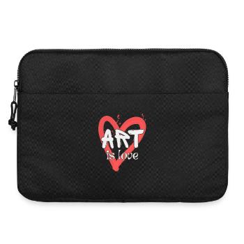 L’art est l’amour, blanc sur rouge entendu - Sacoche pour ordinateur portable 15 pouces - noir - Devant