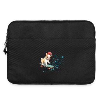 Skateboard Bulldog mit Cap - Laptoptasche 15" - Schwarz - Vorne