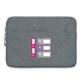 DIY Namensaufkleber Pusteblume – 5 er Set - Laptoptasche 15" - Grau meliert - Vorne