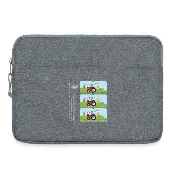DIY Schuhaufkleber Traktor & Windmühle 2-teilig - Laptoptasche 15" - Grau meliert - Vorne