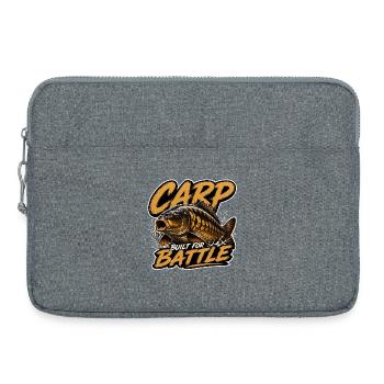 Carp Built For Battle Fishing Design - Laptop bag 15" - heather grey - Front