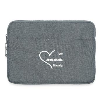 Flirteurs introvertis timides amicaux accessibles - Sacoche pour ordinateur portable 15 pouces - gris chiné - Devant