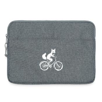 Le renard cycliste drôle - Sacoche pour ordinateur portable 15 pouces - gris chiné - Devant