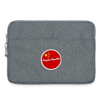 Cercle rouge de la Chine avec des étoiles - Sacoche pour ordinateur portable 15 pouces - gris chiné - Devant