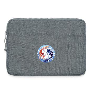 Koi YinYang Kreisdesign - Laptoptasche 15" - Grau meliert - Vorne