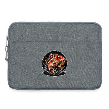 Design artistique éclaboussé de koi rouge, blanc - Sacoche pour ordinateur portable 15 pouces - gris chiné - Devant