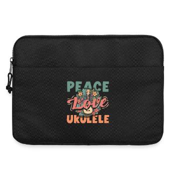 Peace Love Ukulélé Hippie Hawaii Music Music - Sacoche pour ordinateur portable 15 pouces - noir - Devant