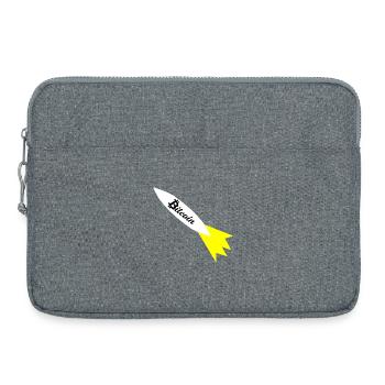 Bitcoin Rocket Print - Laptop bag 15" - heather grey - Front
