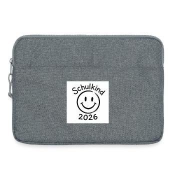 Schulkind 2026 Smileydesign - Laptoptasche 15" - Grau meliert - Vorne