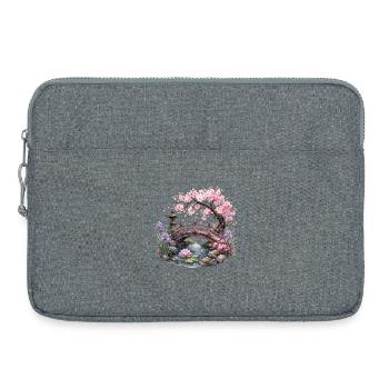 Cherry Blossom Garden - Laptop bag 15" - heather grey - Front
