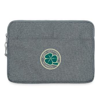 Green Beige Shamrock Saint Patrick's Day Floral - Laptop bag 15" - heather grey - Front
