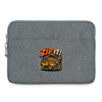 Halt die Klappe! Spiegelkarpfenfischen - Laptoptasche 15" - Grau meliert - Vorne