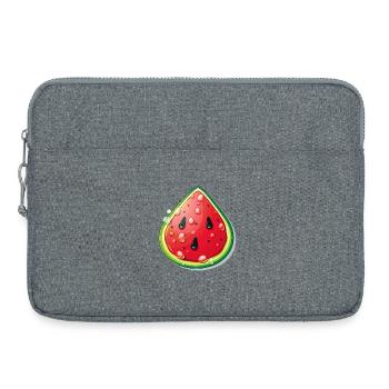 Dessin animé de la tranche de pastèque - Sacoche pour ordinateur portable 15 pouces - gris chiné - Devant