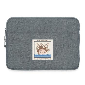 Sea of Tranquility and Thoughts - Laptop bag 15" - heather grey - Front