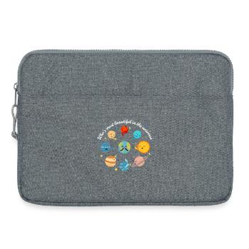 La plus belle de la galaxie mignonne Terre - Sacoche pour ordinateur portable 15 pouces - gris chiné - Devant